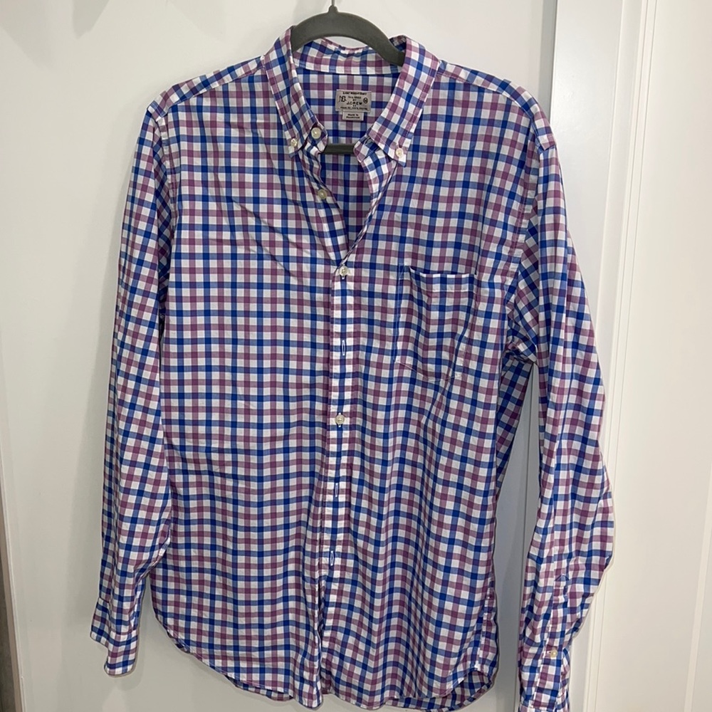 JCrew Mens Light weight button down - Size Medium. Blue/purple check.